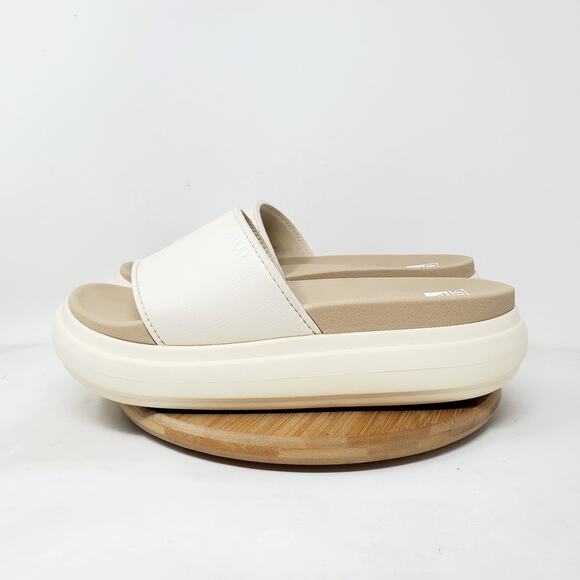 REEF Sandals Womens 10 Cushion Bondi Bay Comfort Slide Platform Off White Shoes - Picture 6 of 13